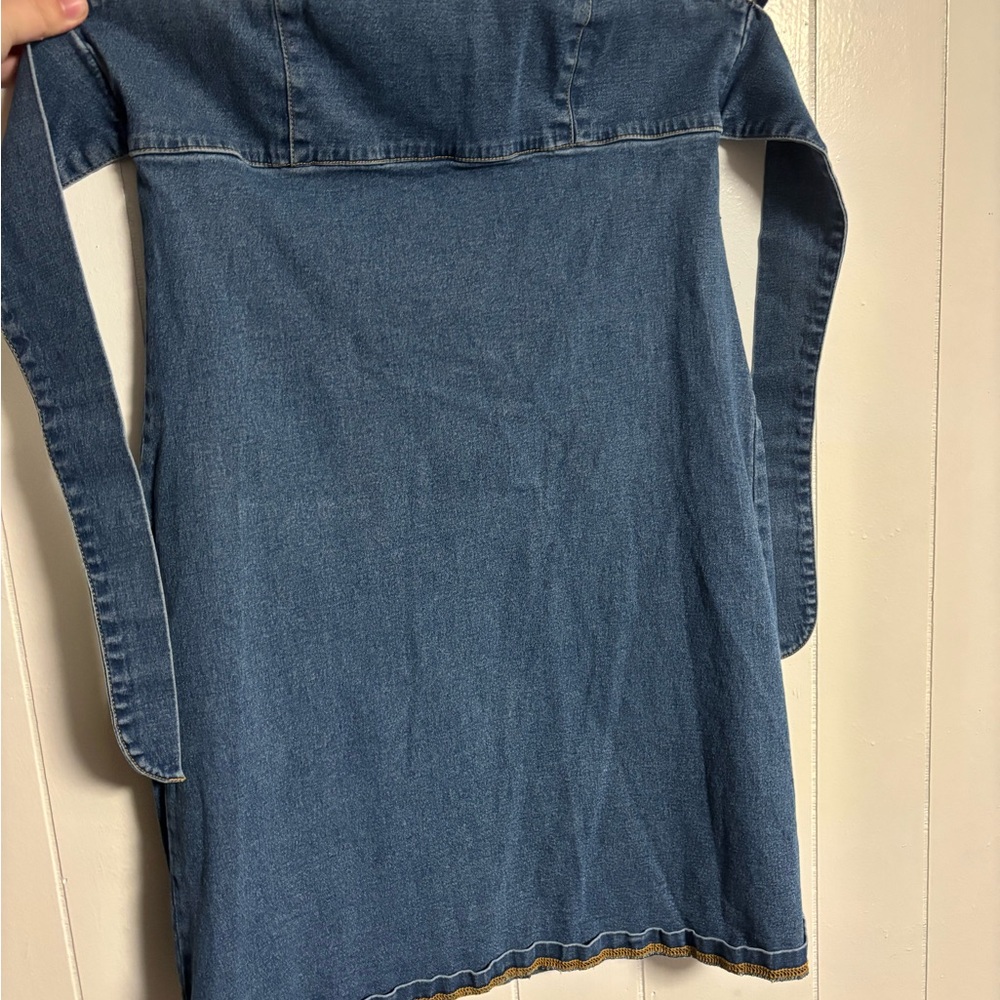 vintage aqua blues denim dress size large